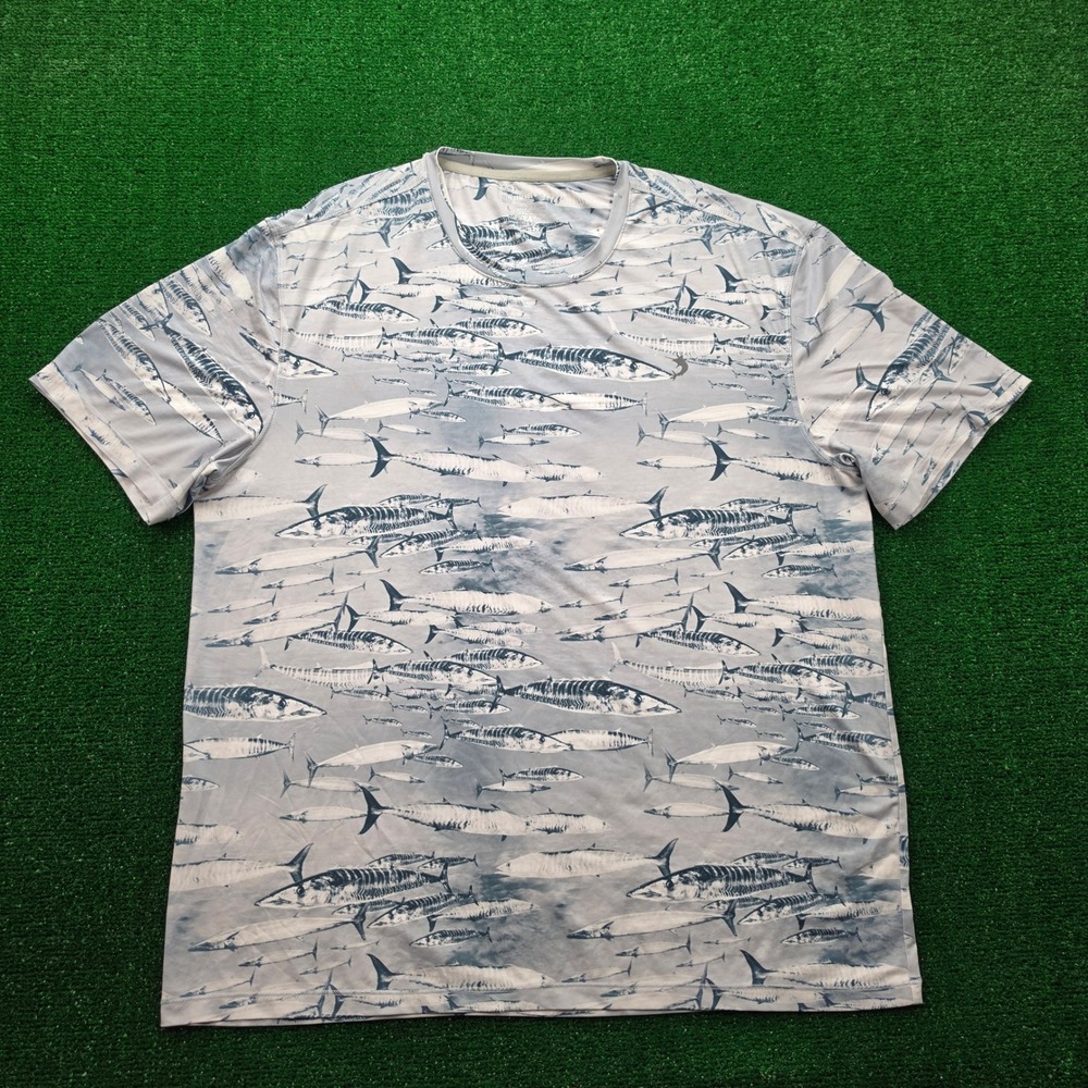 Reel Legends Keep It Cool Wahoo Fish Camo Performance Fishing Shirt Mens Large